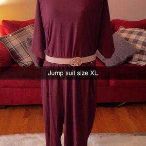 Burgundy jumpsuit